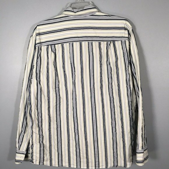 Tommy Bahama Men's Shirt XL Extra Large Cotton Silk Striped Blue Green - Picture 8 of 12